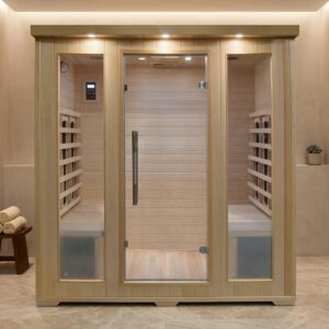 Sauna infrarouge double blanc 4 places assises