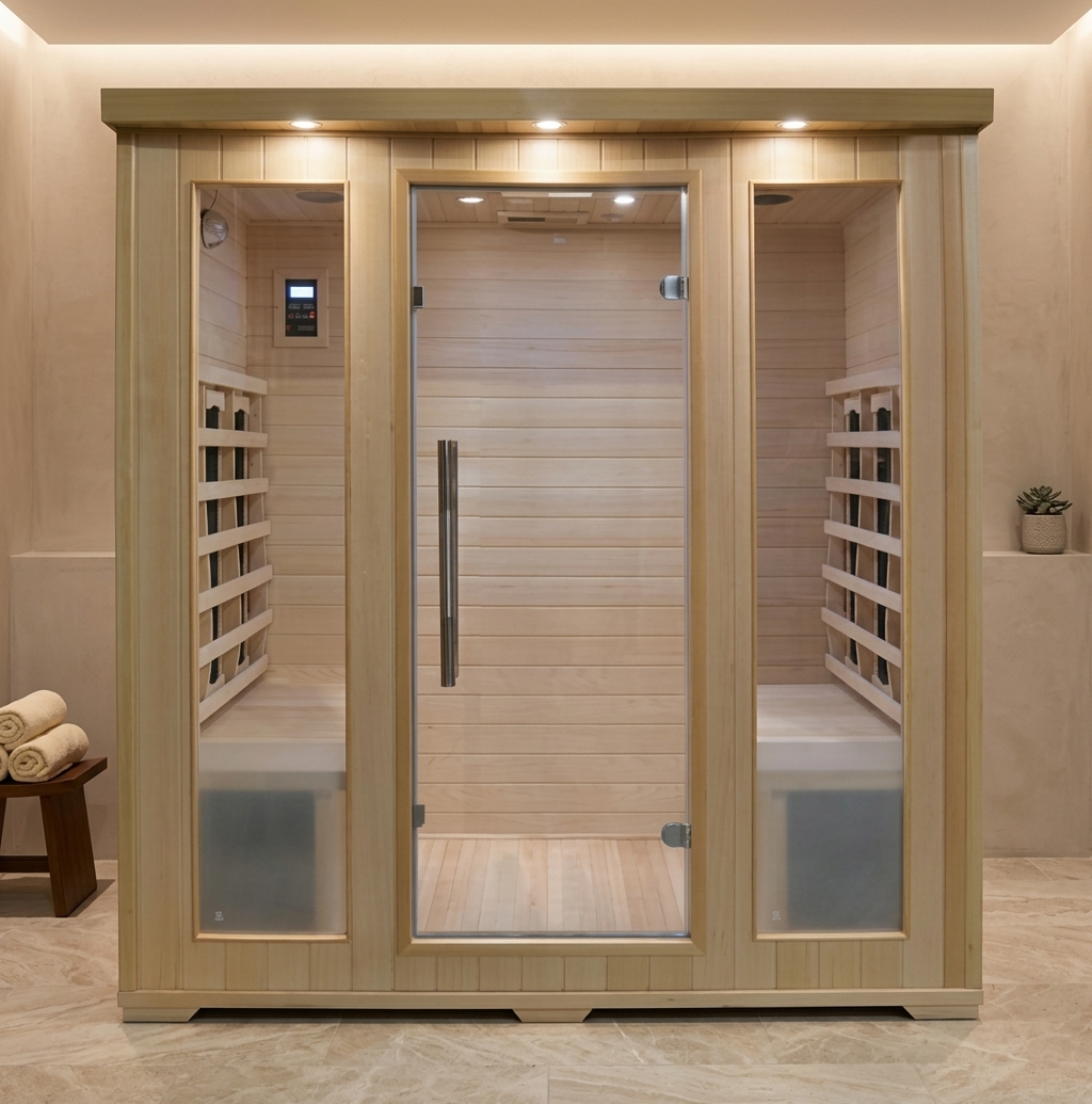Sauna infrarouge double blanc 4 places assises