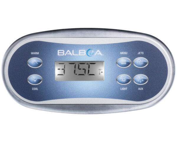 Clavier Balboa TP500S bleu, six touches Warm, Cool, Menu, Jets, Light et Aux